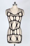 Sexy Black Mesh Pothole and Fishnet Bodystocking