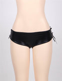 New Plus Size Black Open Crotch Leather Panty