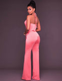 Pink Wide Leg Halter Jumpsuit
