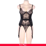 Plus Size Seductive Black Lace Transparente Sexy Babydoll