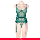 Plus Size Seductive Green Lace Transparente Sexy Babydoll