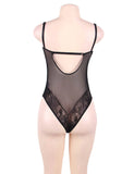 New Black Glamour Hollywood Sheer Lace Underwire Teddy