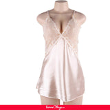 Champagne Sexy Fashion Silk Satin Lace Women Pajama With Farawlaya