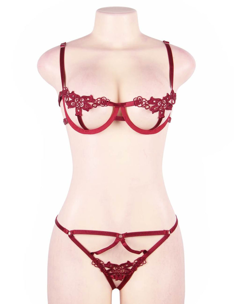 New Elegant Embroidery Fashion Bra Set With Underwire