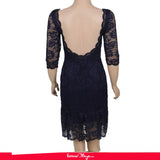 Half Sleeve Blue Fashion Dress