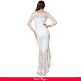 Elegant Lace Hi-low White Evening Dress