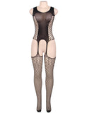 Bold Cutout Pothole Black Bodystockings