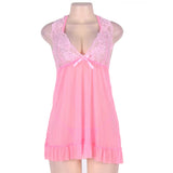 Lace Top Plus Size Open Back Babydoll