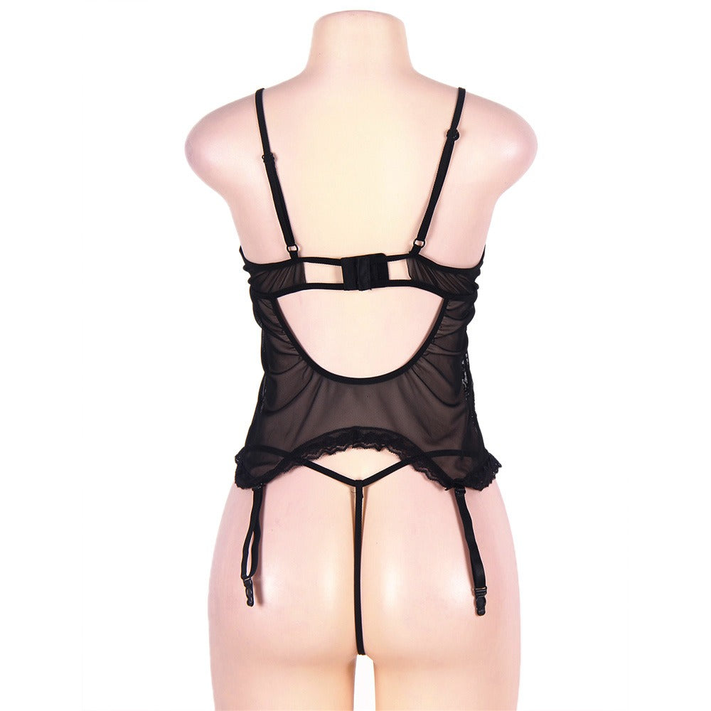 Lace Round Open Back Teddy Lingerie