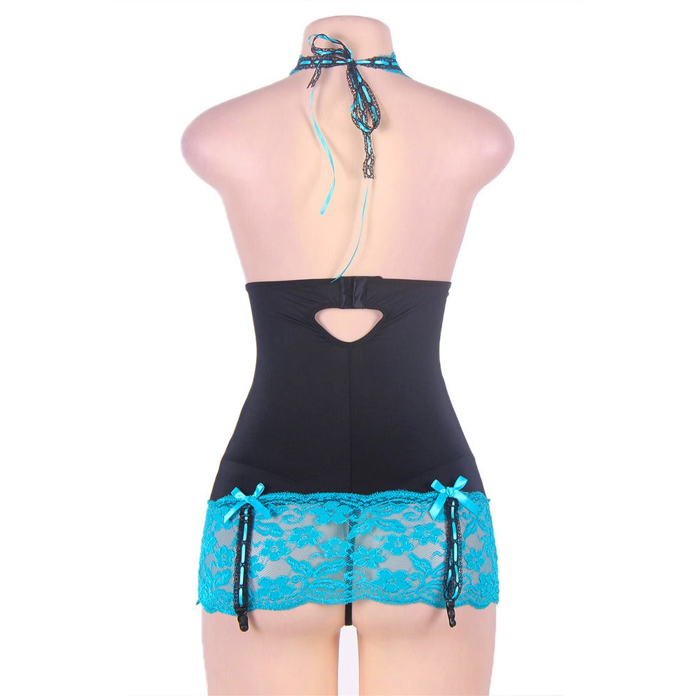 New Halter Lace Open Back Babydoll