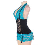 New Halter Lace Open Back Babydoll