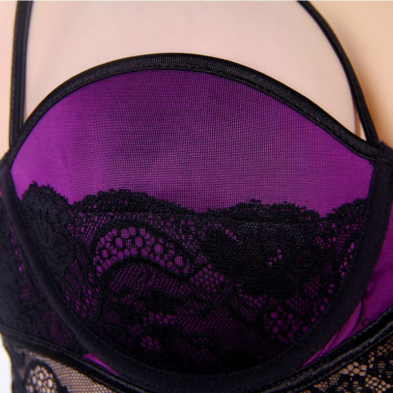 New Plus Size Lace Stitching Halter Babydoll