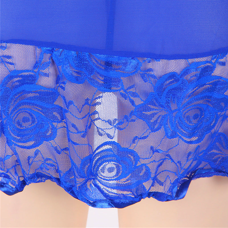 Plus Size Soft Lace Babydoll with G-string