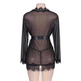 Robe Lace Trim With Thong With Farawlaya