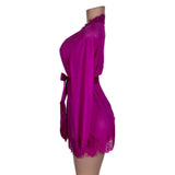 Robe Lace Trim With Thong With Farawlaya