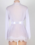 Robe Lace Trim With Thong With Farawlaya