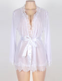 Robe Lace Trim With Thong With Farawlaya