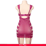 Rosy Crotchet Lace Sexy Babydoll With G-string