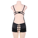 Purple Lace Cups Satin Plus Size Chemise