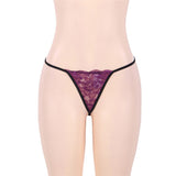 New Purple Lace Cups Satin Plus Size Chemise