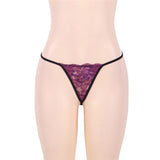 Purple Lace Cups Satin Plus Size Chemise