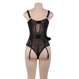 New Exquisite Peacock pattern Lace Teddy With Steel Ring