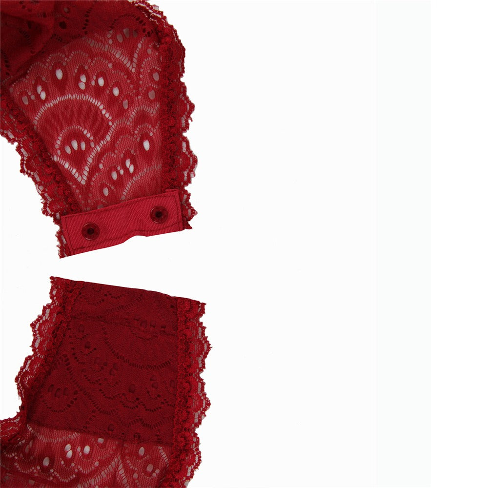 New Exquisite Peacock pattern Lace Teddy With Steel Ring