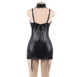 New Leather Exquisite Lace Choker Neck Chemise