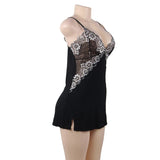 Lace Decoration Nightdress V-neck Modal Sleepwear with G String