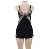 Lace Decoration Nightdress V-neck Modal Sleepwear with G String