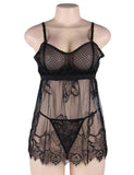 High Quality Elegant Black Lace Sexy Babydoll