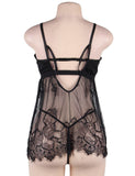 High Quality Elegant Black Lace Sexy Babydoll