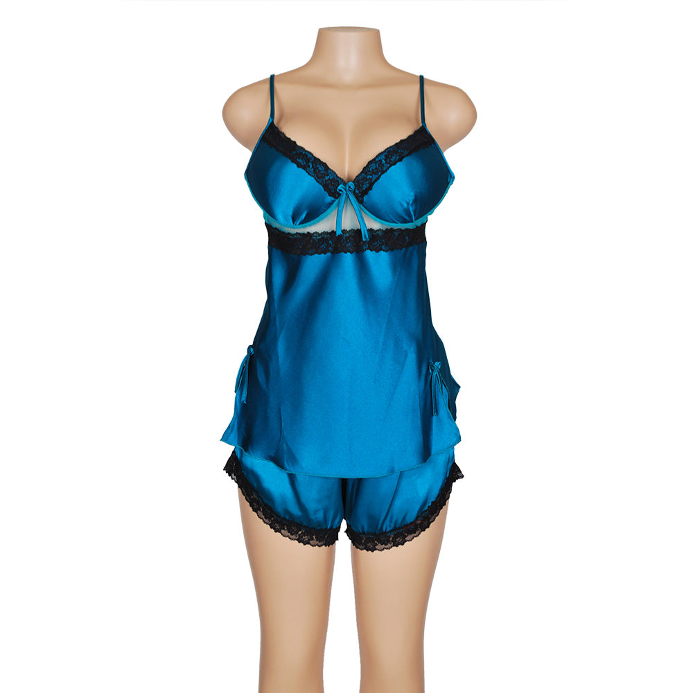 elegant satin short pajama set