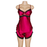 elegant satin short pajama set