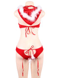 Deep V-neck Backless Red Color Christmas Romper Costume Egypt
