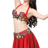 Flower Red Dance Sets Belly Dance Wear for Performance