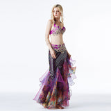 Women Belly Dance Costume Set Professional Dancing Performance Skirt Sexy Bra Fishtail Mermaid Skirt