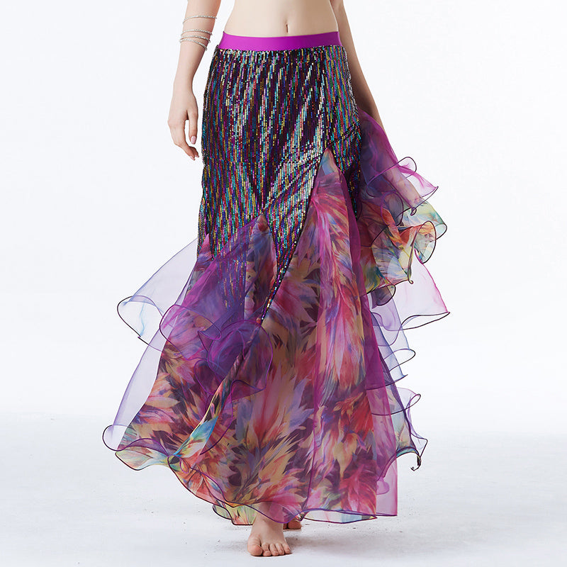 Women Belly Dance Costume Set Professional Dancing Performance Skirt Sexy Bra Fishtail Mermaid Skirt