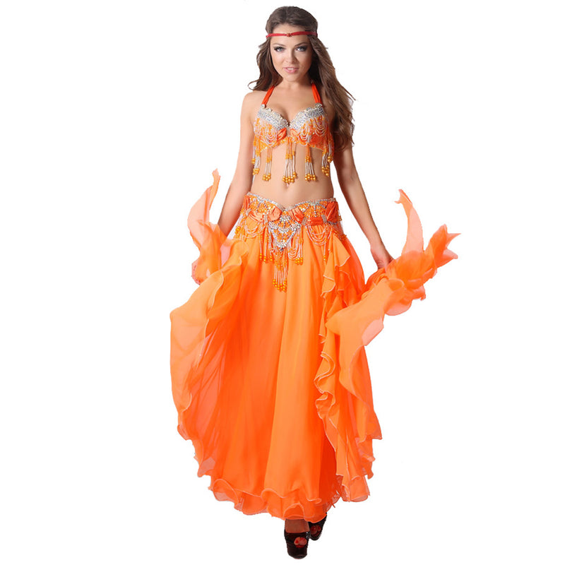 Beaded Decorated Sexy Dance Wear Plus Size Belly Dance Costume
