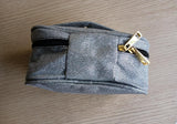 Silver glitter makeup bag