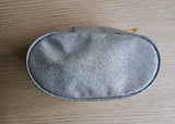 Silver glitter makeup bag