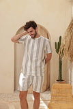 Short sleeve linen training top