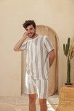 Short sleeve linen training top