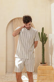 Short sleeve linen training top