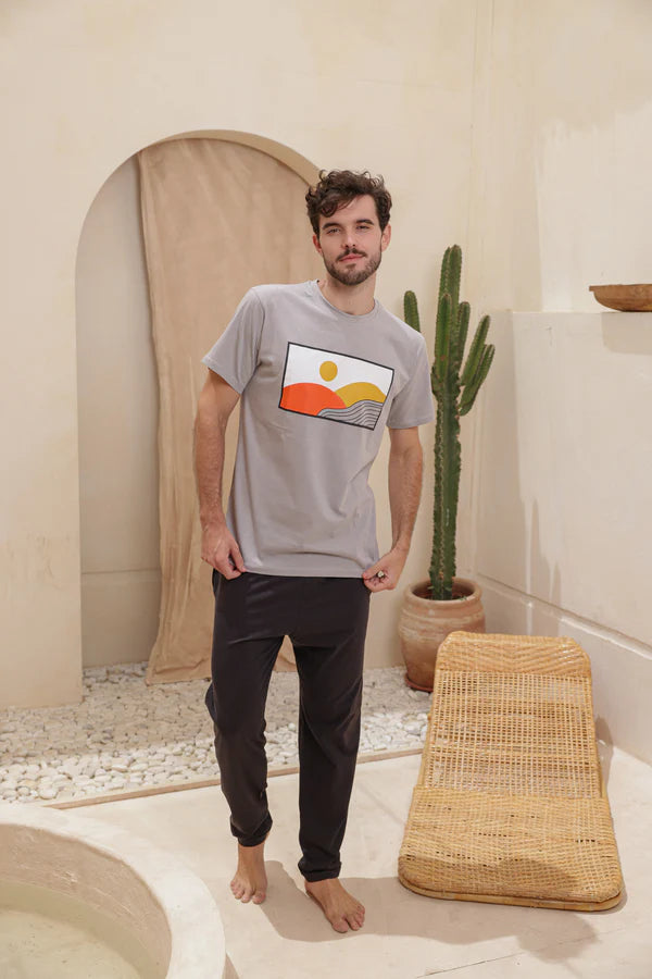 Men's half-sleeve pajamas with sun pants