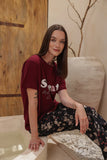 Half-sleeve pajamas with pants