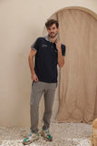 Training pants with a half-sleeve collar