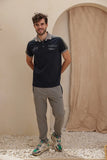 Training pants with a half-sleeve collar
