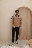 Training pants with a half-sleeve collar