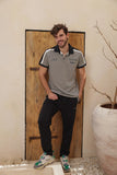 Training pants with a half-sleeve collar